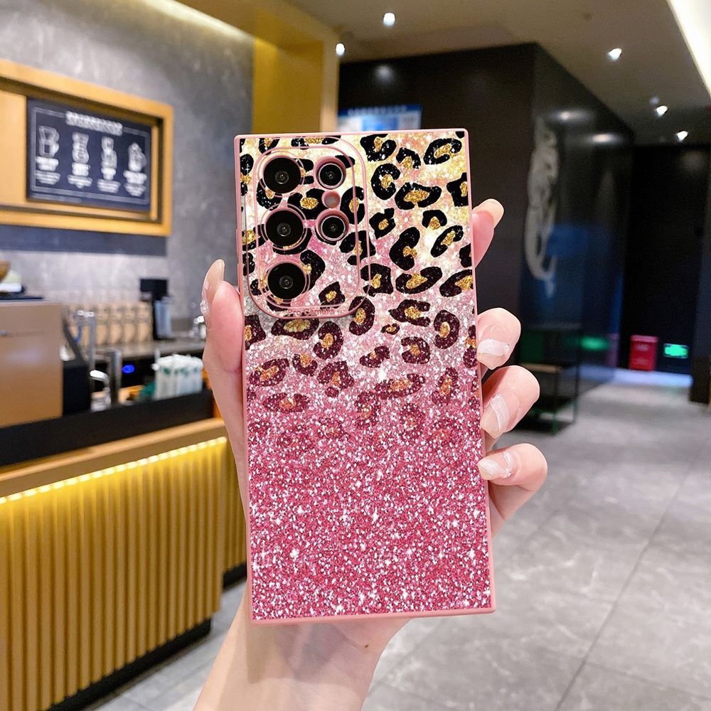 For Samsung Galaxy S24 S23 Ultra S22 Plus Note 20 S21 FE S20 Gradient Pink Leopard Full Protective Case Anti Drop Cover