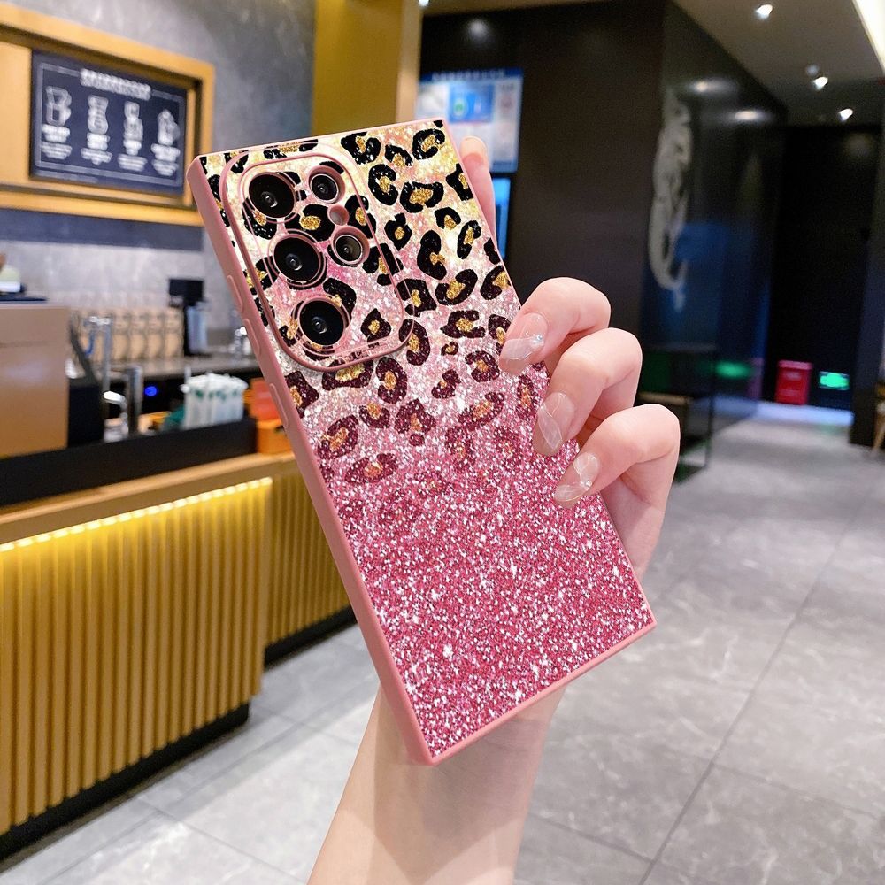 For Samsung Galaxy S24 S23 Ultra S22 Plus Note 20 S21 FE S20 Gradient Pink Leopard Full Protective Case Anti Drop Cover