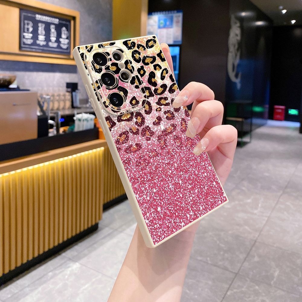 For Samsung Galaxy S24 S23 Ultra S22 Plus Note 20 S21 FE S20 Gradient Pink Leopard Full Protective Case Anti Drop Cover
