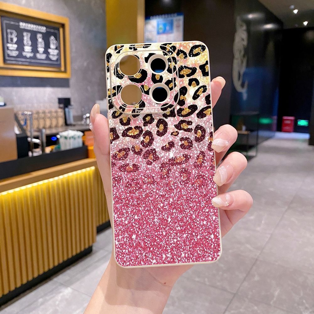 For Xiaomi Redmi Note 13 12 Pro 5G 12S 11S 13C A1 10 Pro 4G 10S Redmi 10C 9C Gradient Pink Leopard Full Protective Case Anti Drop Cover