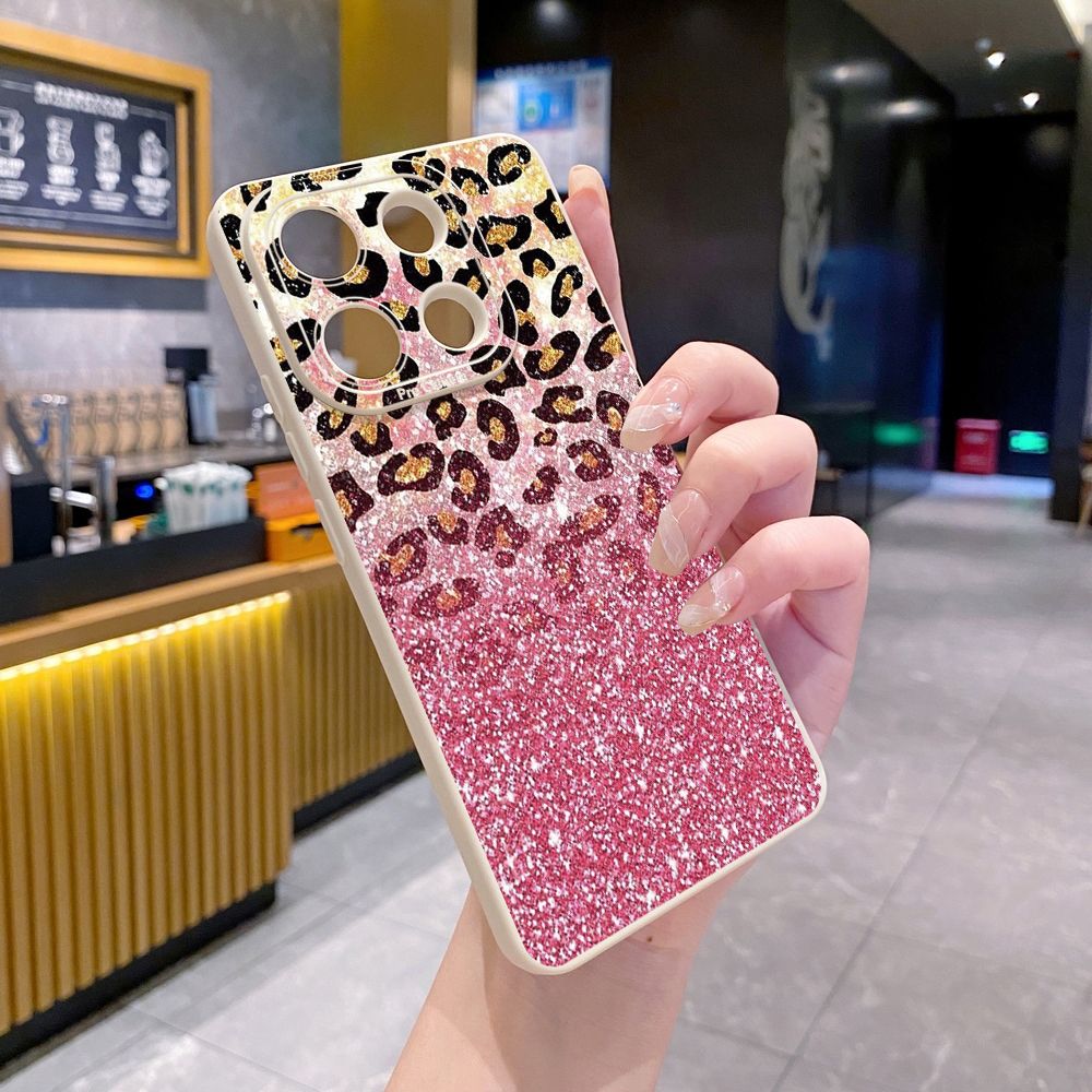 For Xiaomi Redmi Note 13 12 Pro 5G 12S 11S 13C A1 10 Pro 4G 10S Redmi 10C 9C Gradient Pink Leopard Full Protective Case Anti Drop Cover