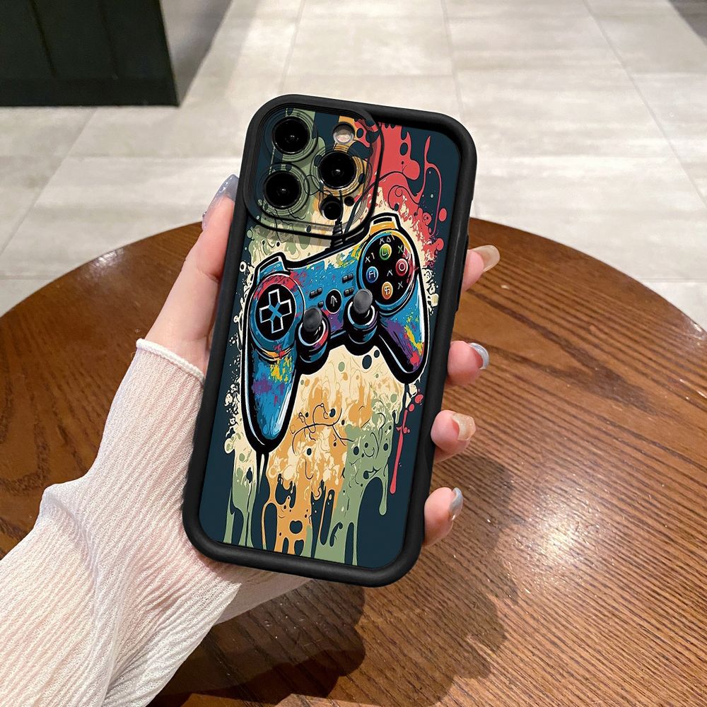 for iPhone 15 Pro Max 14 Plus 13 12 11 XR 8 7 SE 2022 XS Game Controller Full Protective Phone Case Anti Drop Cover