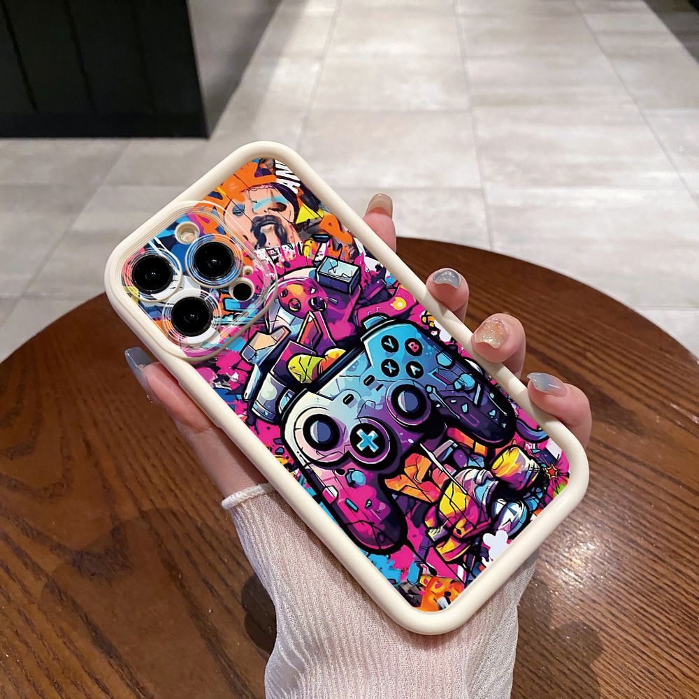 for iPhone 15 Pro Max 14 Plus 13 12 11 XR 8 7 SE 2022 XS Game Controller Full Protective Phone Case Anti Drop Cover