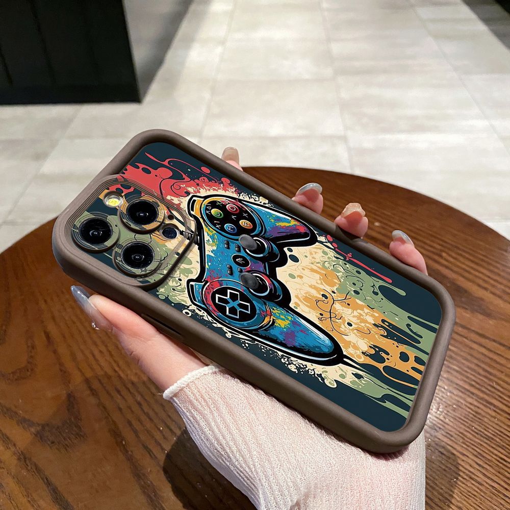 for iPhone 15 Pro Max 14 Plus 13 12 11 XR 8 7 SE 2022 XS Game Controller Full Protective Phone Case Anti Drop Cover
