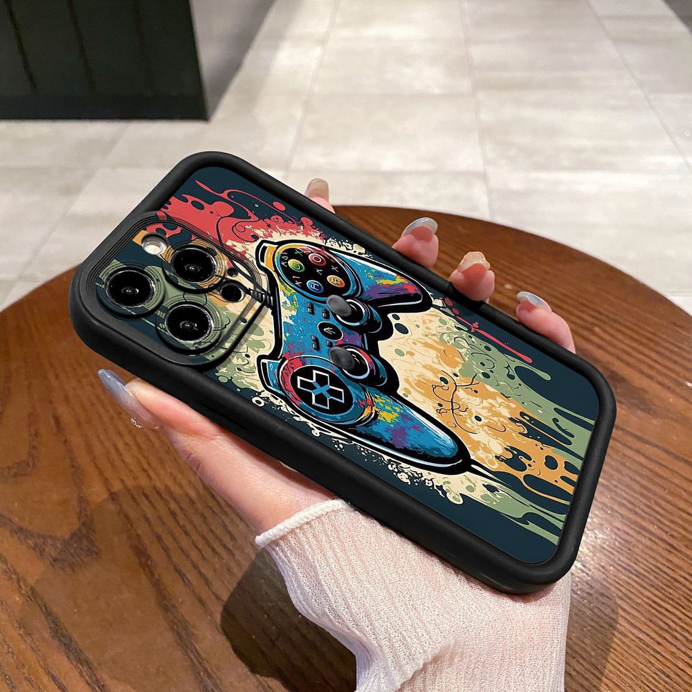 for iPhone 15 Pro Max 14 Plus 13 12 11 XR 8 7 SE 2022 XS Game Controller Full Protective Phone Case Anti Drop Cover