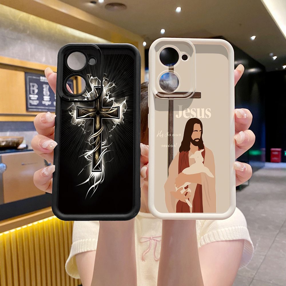 for VIVO Y17S Y27 T1X Y02S Y21S Y02 Y33S Y12S Y18 Y38 Jesus Sheep Cross Full Protective Phone Case Anti Drop Cover