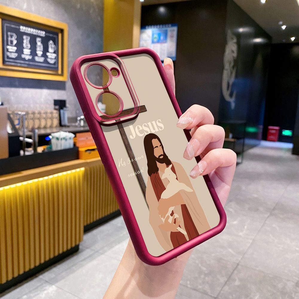 for VIVO Y17S Y27 T1X Y02S Y21S Y02 Y33S Y12S Y18 Y38 Jesus Sheep Cross Full Protective Phone Case Anti Drop Cover