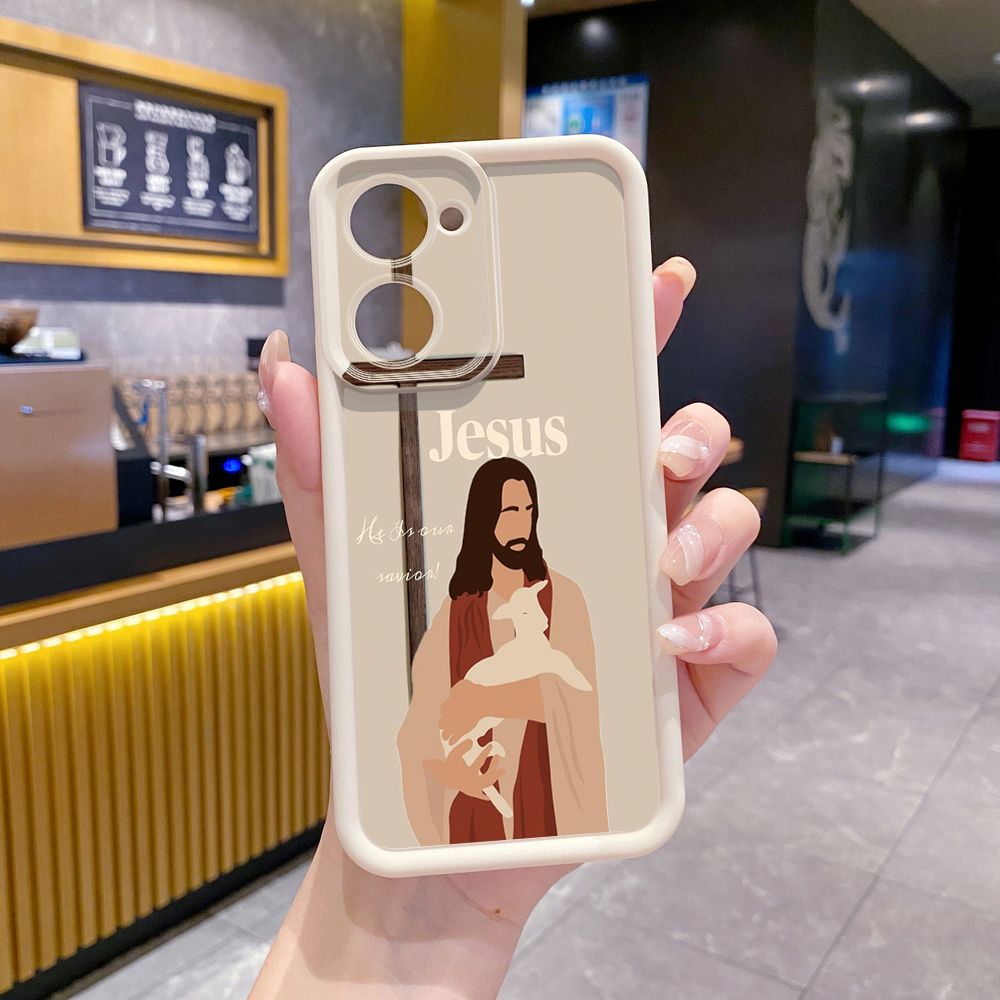 for VIVO Y17S Y27 T1X Y02S Y21S Y02 Y33S Y12S Y18 Y38 Jesus Sheep Cross Full Protective Phone Case Anti Drop Cover