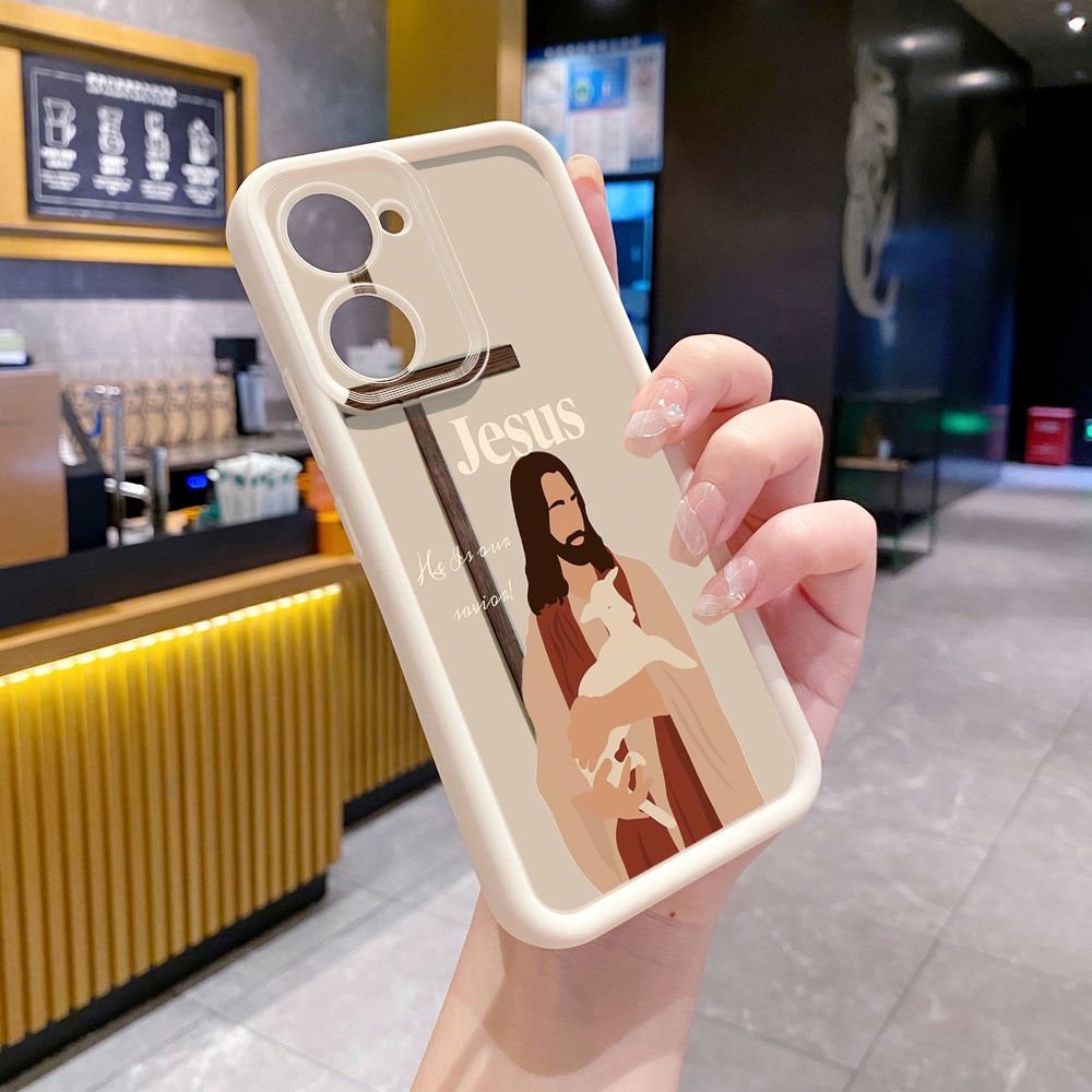 for VIVO Y17S Y27 T1X Y02S Y21S Y02 Y33S Y12S Y18 Y38 Jesus Sheep Cross Full Protective Phone Case Anti Drop Cover