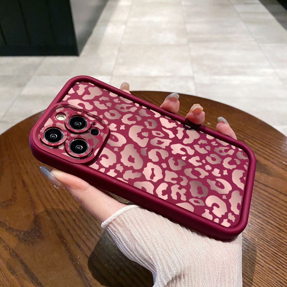 for iPhone 15 Pro Max 14 Plus 13 12 11 XR 8 7 SE 2022 XS Gradient Leopard Full Protective Phone Case Anti Drop Cover