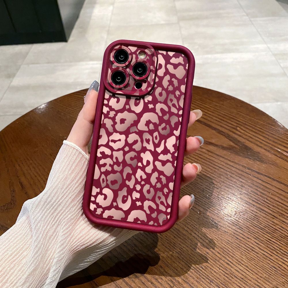for iPhone 15 Pro Max 14 Plus 13 12 11 XR 8 7 SE 2022 XS Gradient Leopard Full Protective Phone Case Anti Drop Cover