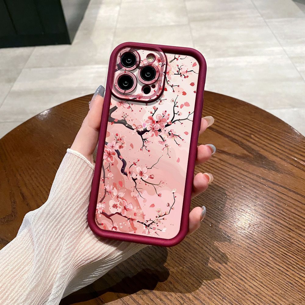 for iPhone 15 Pro Max 14 Plus 13 12 11 XR 8 7 SE 2022 XS Vintage Flower Retro Full Protective Phone Case Anti Drop Cover