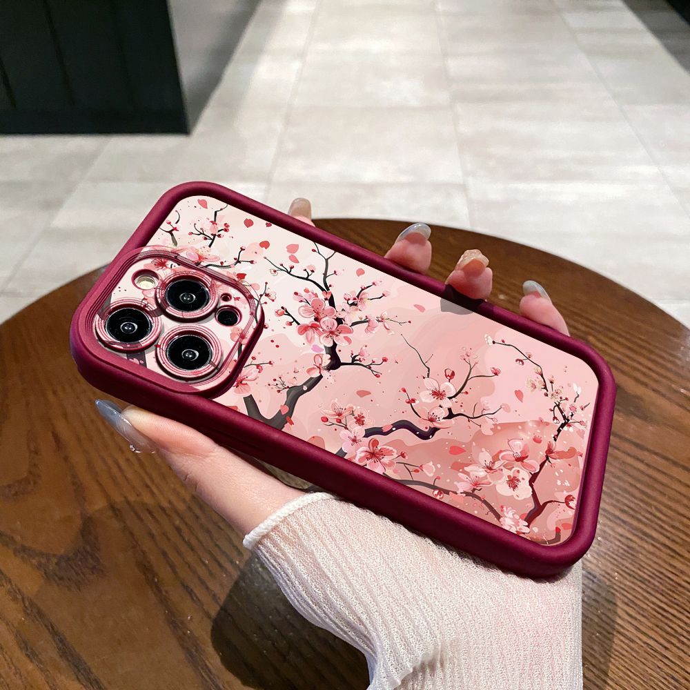 for iPhone 15 Pro Max 14 Plus 13 12 11 XR 8 7 SE 2022 XS Vintage Flower Retro Full Protective Phone Case Anti Drop Cover