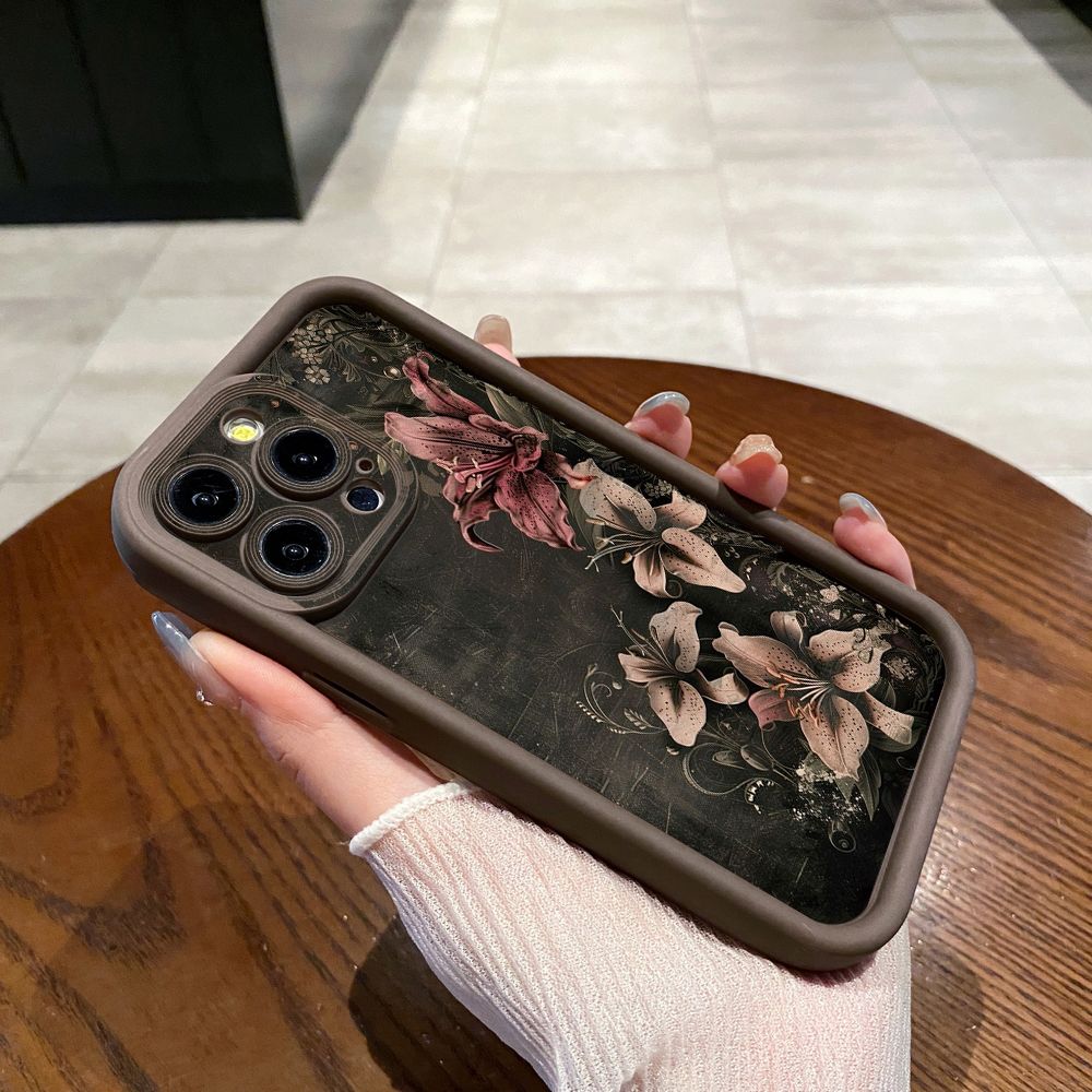 for iPhone 15 Pro Max 14 Plus 13 12 11 XR 8 7 SE 2022 XS Vintage Flower Retro Full Protective Phone Case Anti Drop Cover