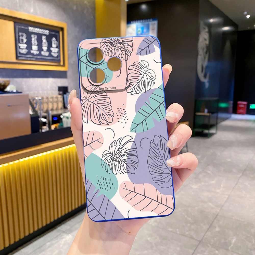 For Realme C61 C63 C65 C67 C53 C51 Note 50 60 C21 C33 C30 C35 C11 2021 C12 C15 C21Y C25Y Realme 12 13 Luxury Leaves Full Protective Case Anti Drop Cover