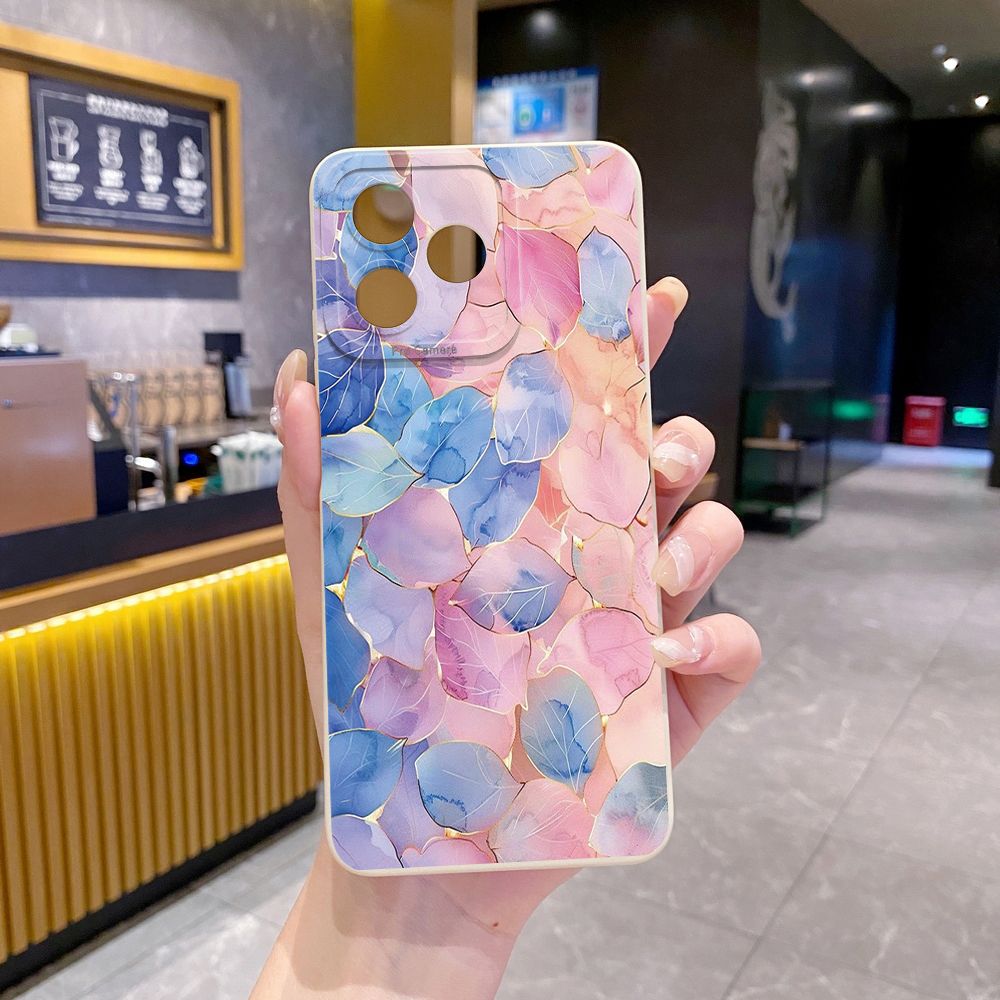For Realme C61 C63 C65 C67 C53 C51 Note 50 60 C21 C33 C30 C35 C11 2021 C12 C15 C21Y C25Y Realme 12 13 Luxury Leaves Full Protective Case Anti Drop Cover
