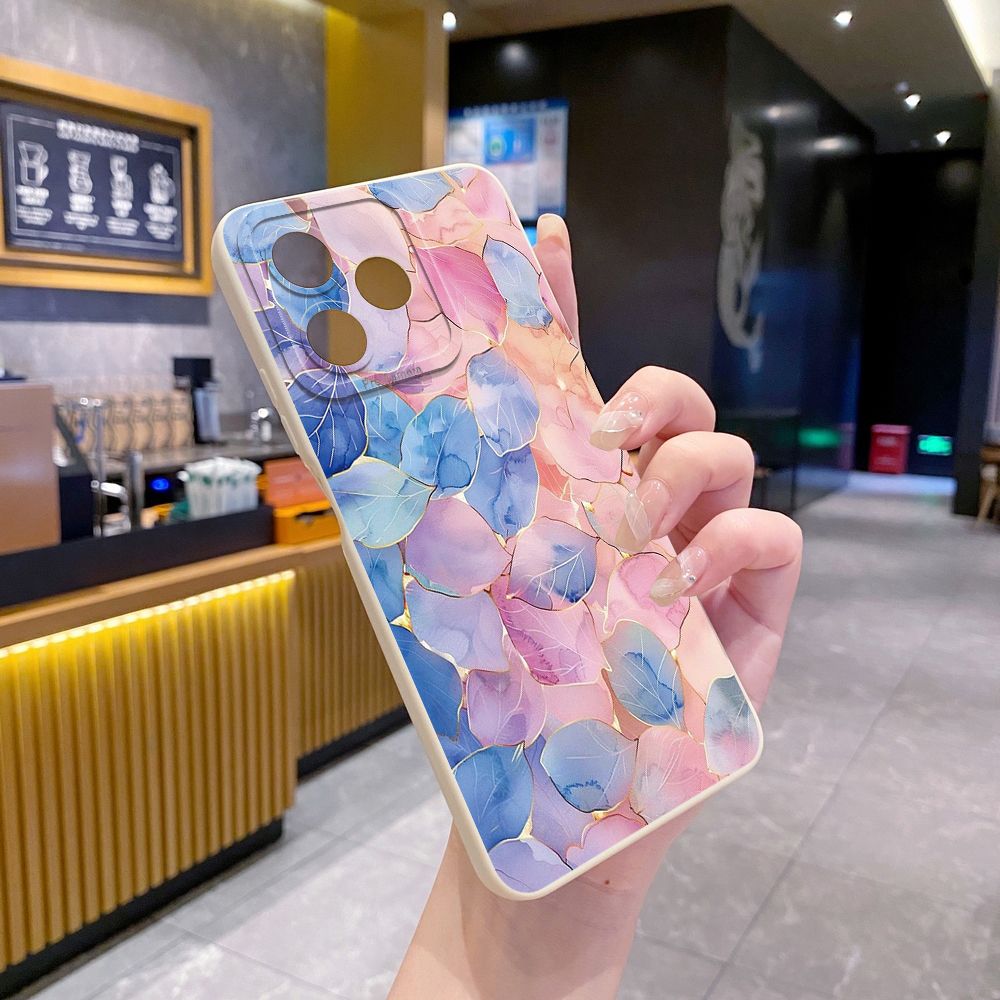 For Realme C61 C63 C65 C67 C53 C51 Note 50 60 C21 C33 C30 C35 C11 2021 C12 C15 C21Y C25Y Realme 12 13 Luxury Leaves Full Protective Case Anti Drop Cover