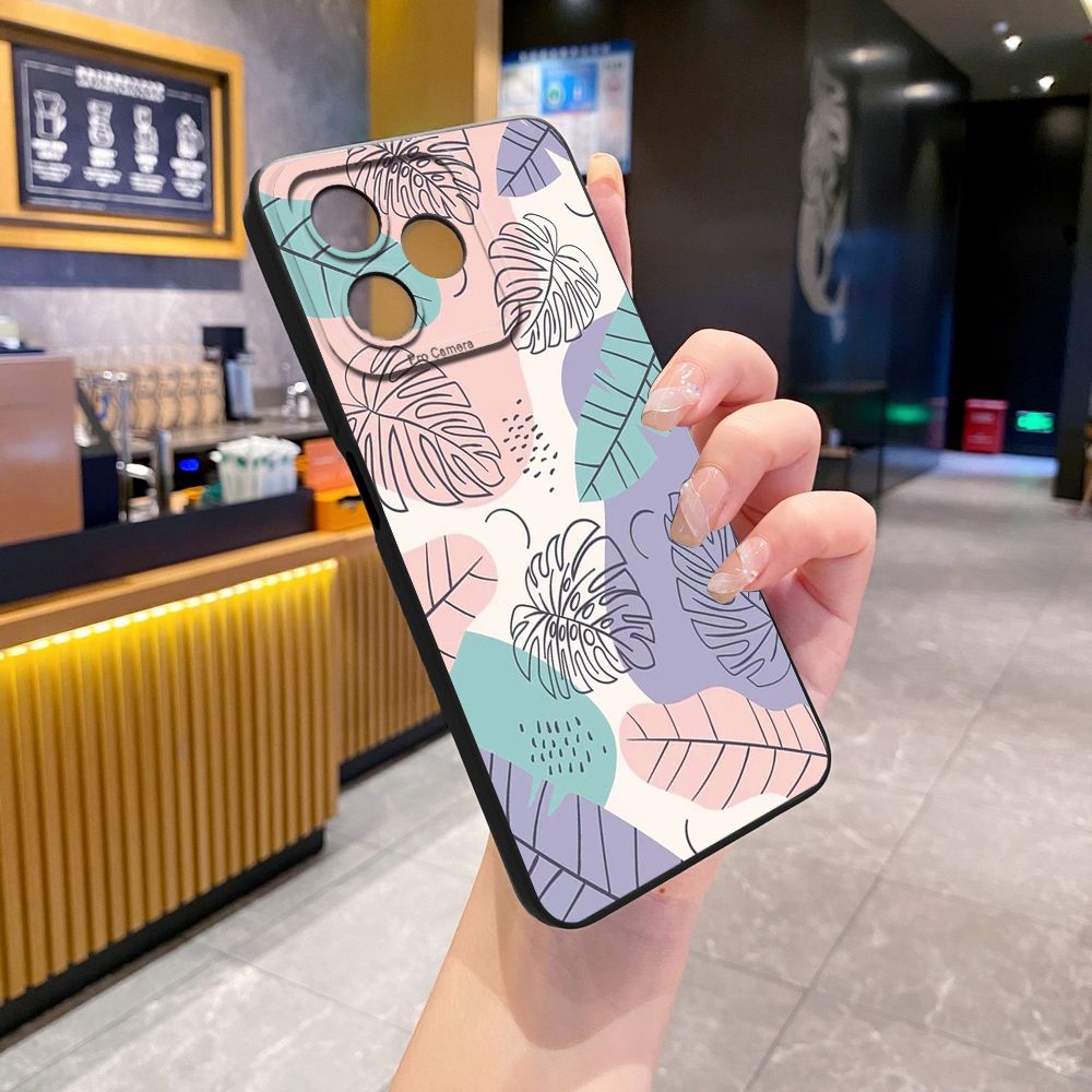 For Realme C61 C63 C65 C67 C53 C51 Note 50 60 C21 C33 C30 C35 C11 2021 C12 C15 C21Y C25Y Realme 12 13 Luxury Leaves Full Protective Case Anti Drop Cover