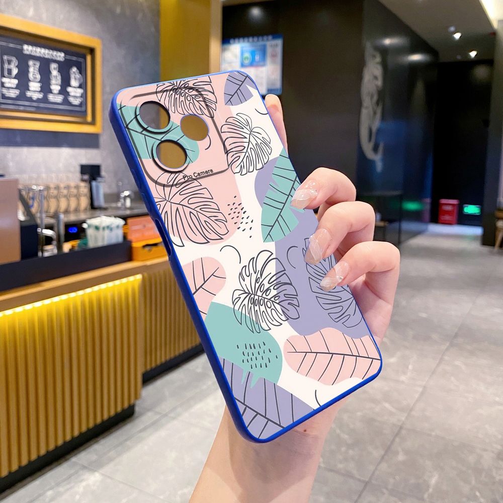 For Realme C61 C63 C65 C67 C53 C51 Note 50 60 C21 C33 C30 C35 C11 2021 C12 C15 C21Y C25Y Realme 12 13 Luxury Leaves Full Protective Case Anti Drop Cover