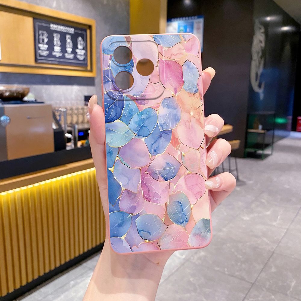 For Realme C61 C63 C65 C67 C53 C51 Note 50 60 C21 C33 C30 C35 C11 2021 C12 C15 C21Y C25Y Realme 12 13 Luxury Leaves Full Protective Case Anti Drop Cover