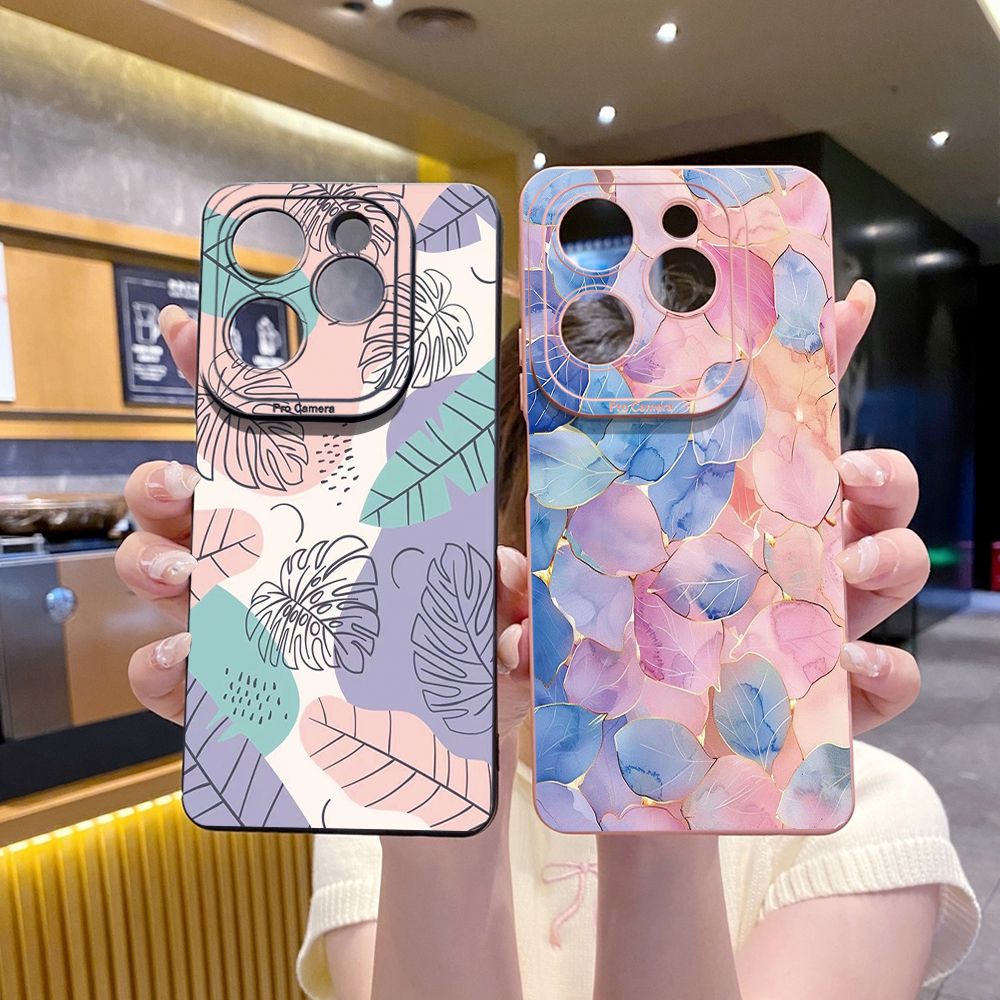 For Infinix Hot 50i 40i 40 Pro Note 12 G96 30 Hot 20 Play 12i 30i 20i 10S 11 Play 11S 10i Smart 8 9 5 Luxury Leaves Full Protective Case Anti Drop Cover