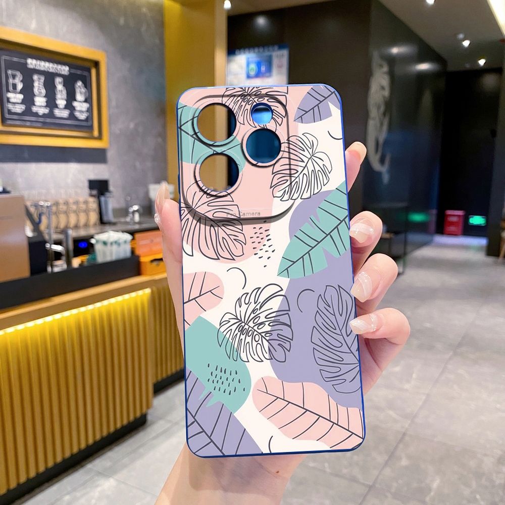 For Infinix Hot 50i 40i 40 Pro Note 12 G96 30 Hot 20 Play 12i 30i 20i 10S 11 Play 11S 10i Smart 8 9 5 Luxury Leaves Full Protective Case Anti Drop Cover