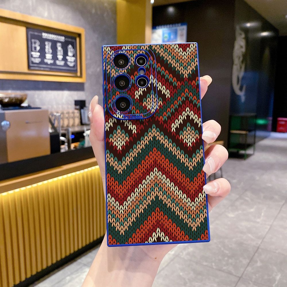 For Samsung Galaxy S24 S23 Ultra S22 Plus Note 20 S21 FE S20 Retro Knitting Texture Full Protective Case Anti Drop Cover