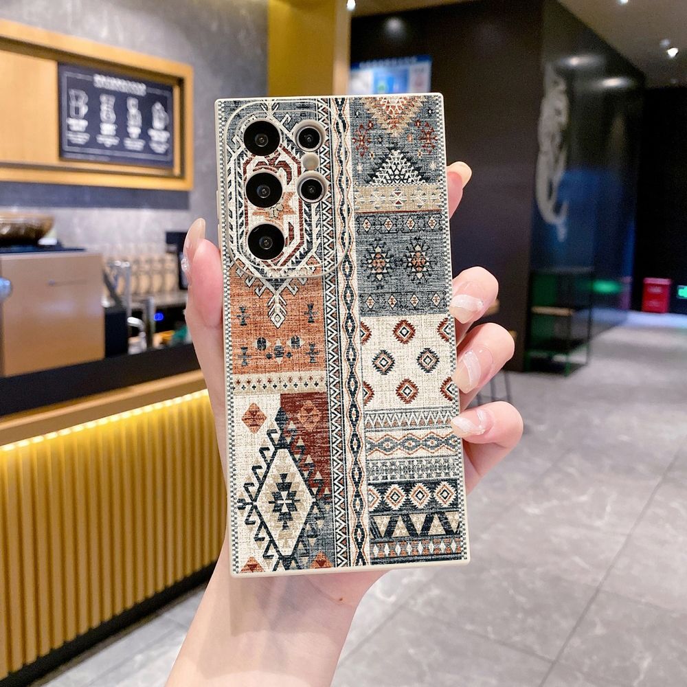 For Samsung Galaxy S24 S23 Ultra S22 Plus Note 20 S21 FE S20 Retro Knitting Texture Full Protective Case Anti Drop Cover