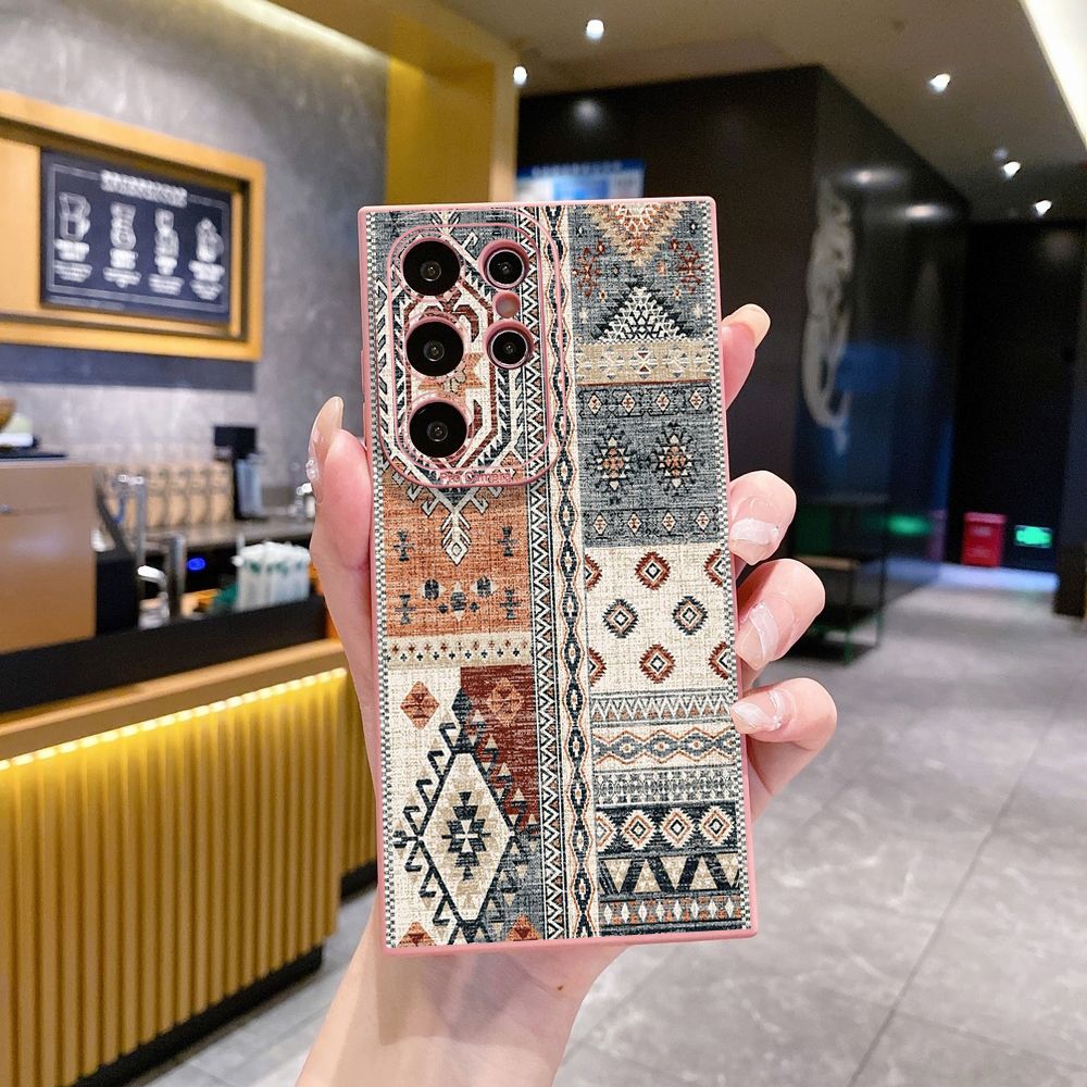 For Samsung Galaxy S24 S23 Ultra S22 Plus Note 20 S21 FE S20 Retro Knitting Texture Full Protective Case Anti Drop Cover