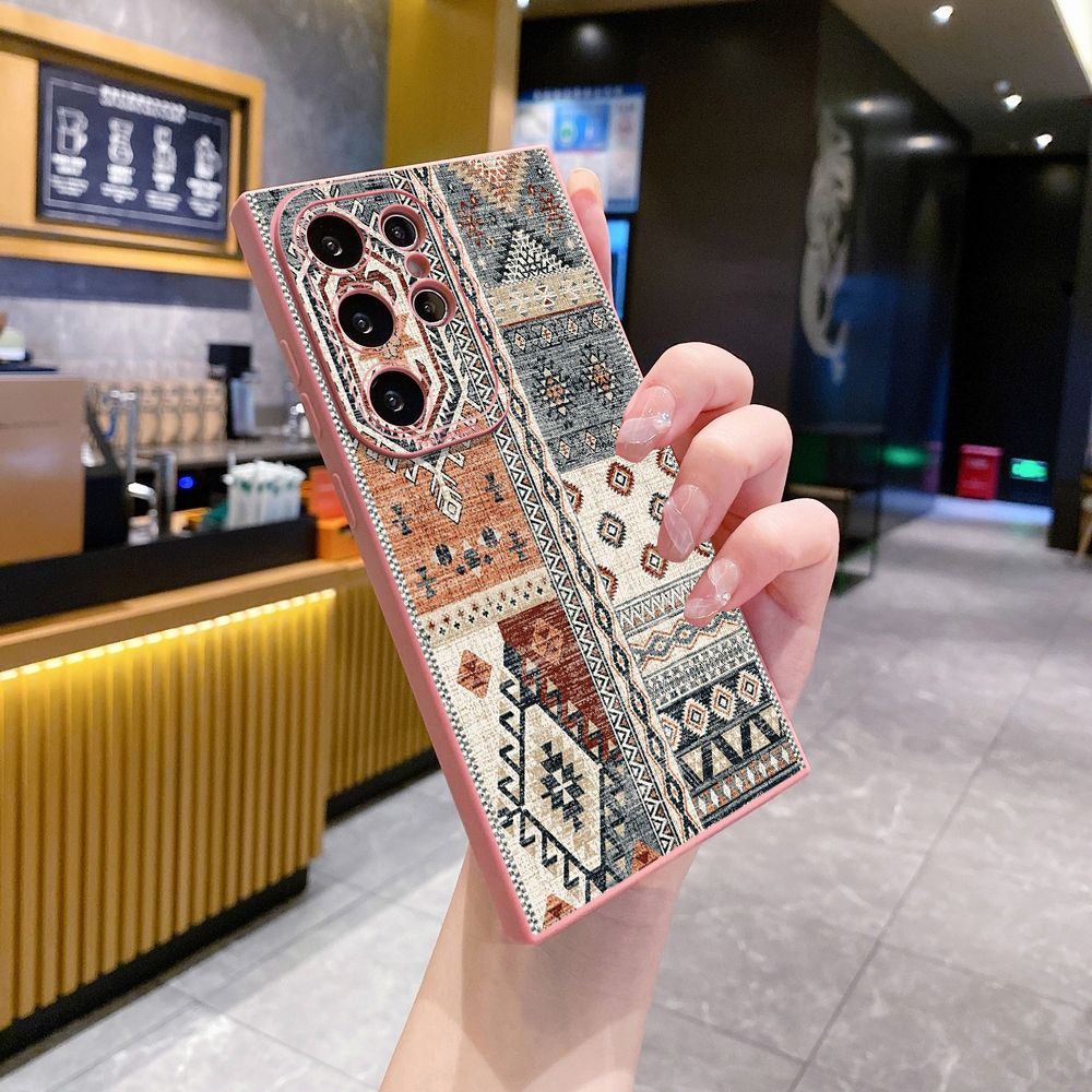 For Samsung Galaxy S24 S23 Ultra S22 Plus Note 20 S21 FE S20 Retro Knitting Texture Full Protective Case Anti Drop Cover