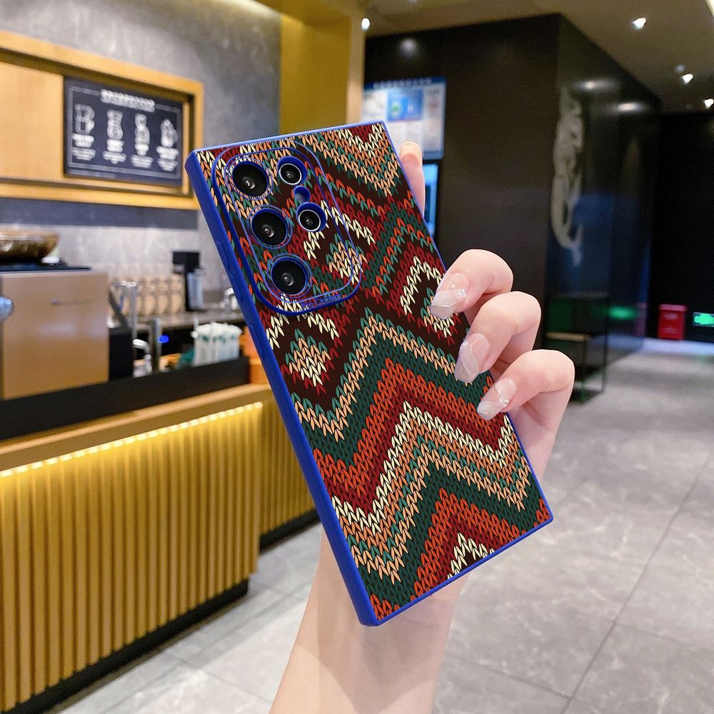 For Samsung Galaxy S24 S23 Ultra S22 Plus Note 20 S21 FE S20 Retro Knitting Texture Full Protective Case Anti Drop Cover