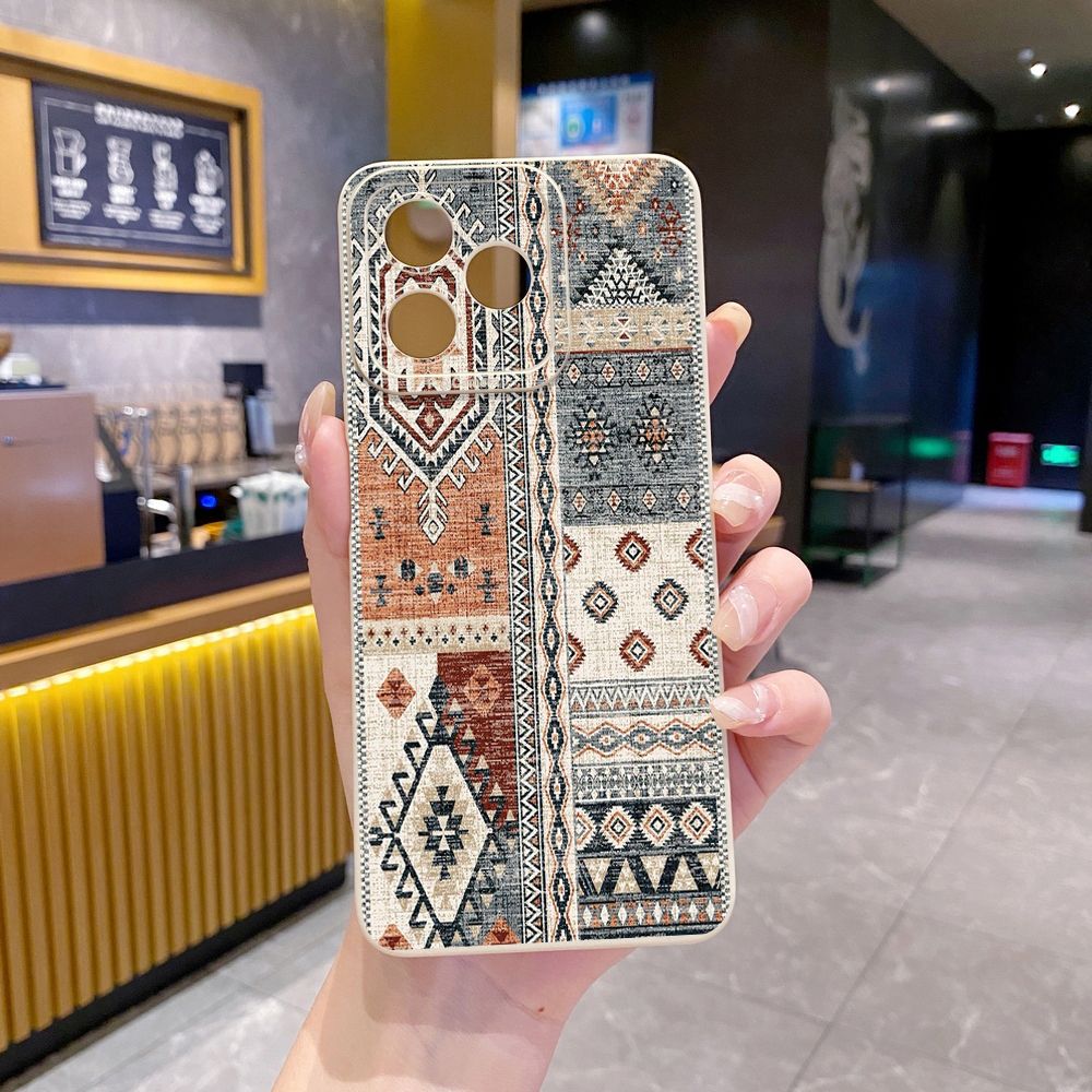 For Realme C61 C63 C65 C67 C53 C51 Note 50 60 C21 C33 C30 C35 C11 2021 C12 C15 C21Y C25Y Realme 12 13 Retro Knitting Texture Full Protective Case Anti Drop Cover