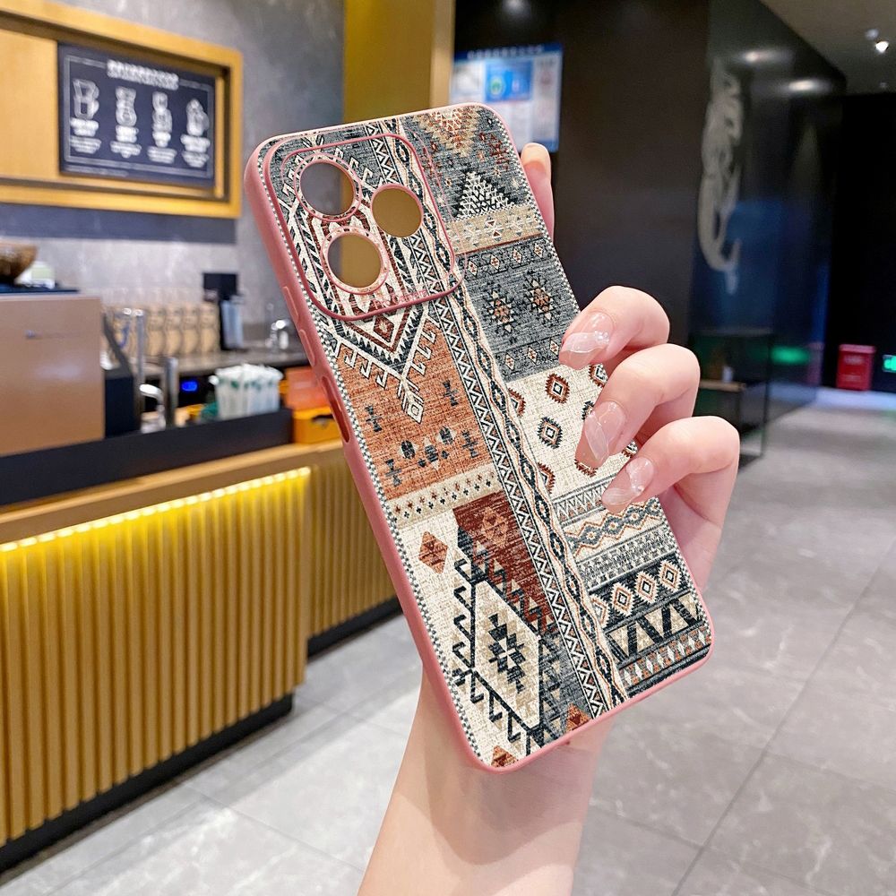 For Realme C61 C63 C65 C67 C53 C51 Note 50 60 C21 C33 C30 C35 C11 2021 C12 C15 C21Y C25Y Realme 12 13 Retro Knitting Texture Full Protective Case Anti Drop Cover
