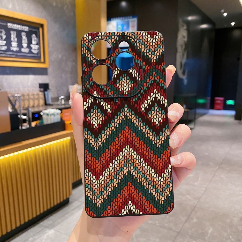 For Infinix Hot 50i 40i 40 Pro Note 12 G96 30 Hot 20 Play 12i 30i 20i 10S 11 Play 11S 10i Smart 8 9 5 Retro Knitting Texture Full Protective Case Anti Drop Cover