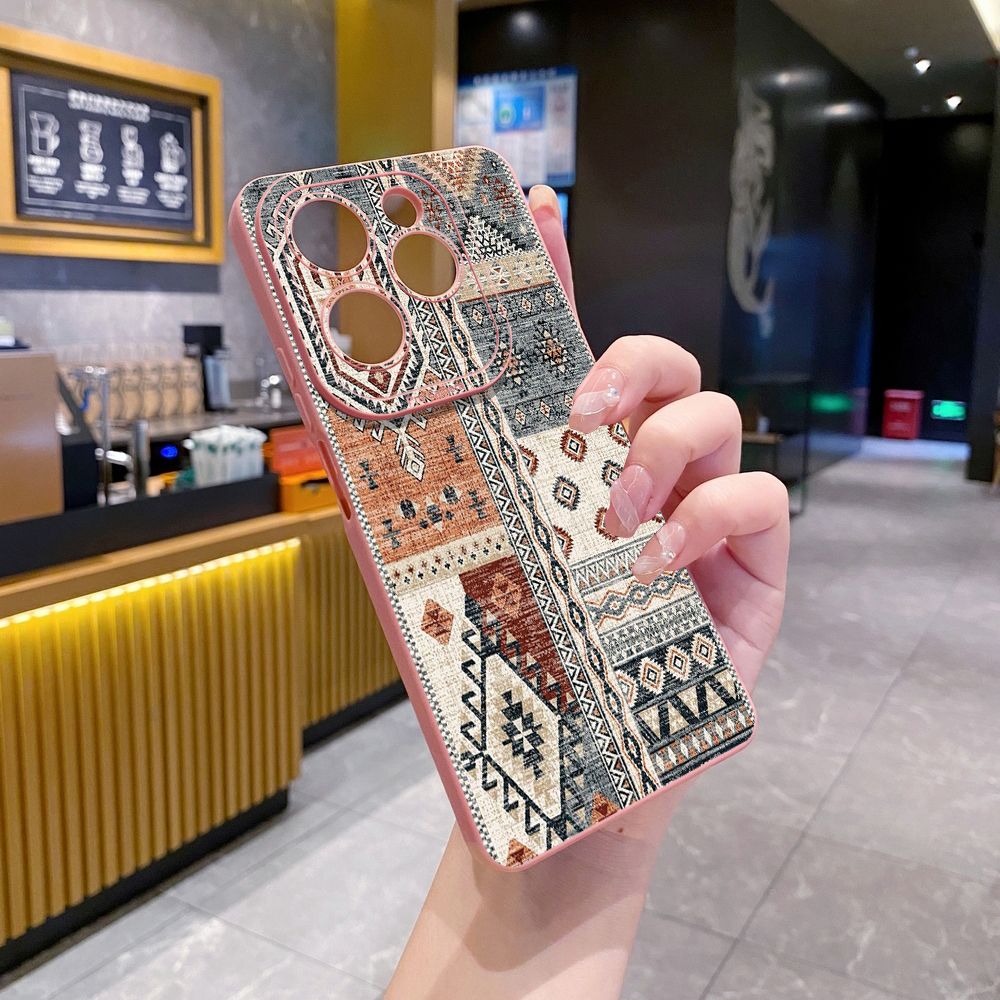 For Infinix Hot 50i 40i 40 Pro Note 12 G96 30 Hot 20 Play 12i 30i 20i 10S 11 Play 11S 10i Smart 8 9 5 Retro Knitting Texture Full Protective Case Anti Drop Cover