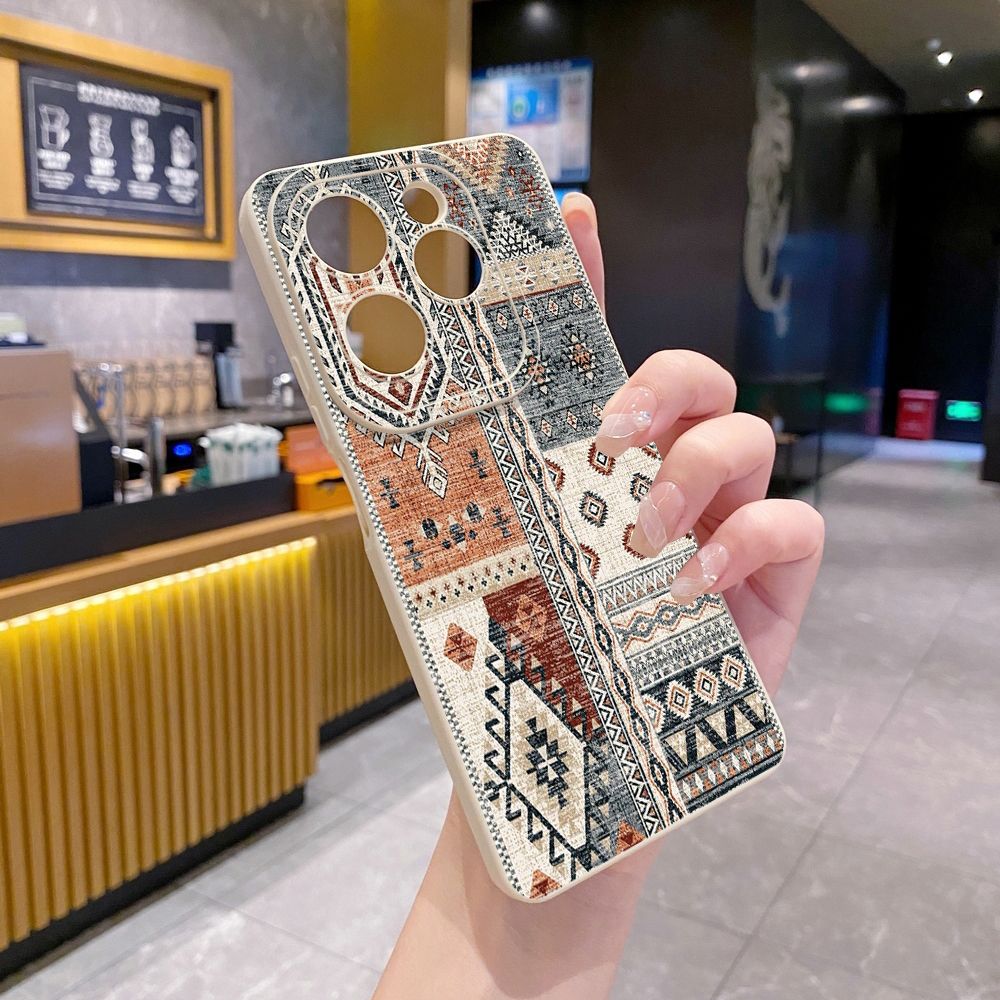 For Infinix Hot 50i 40i 40 Pro Note 12 G96 30 Hot 20 Play 12i 30i 20i 10S 11 Play 11S 10i Smart 8 9 5 Retro Knitting Texture Full Protective Case Anti Drop Cover