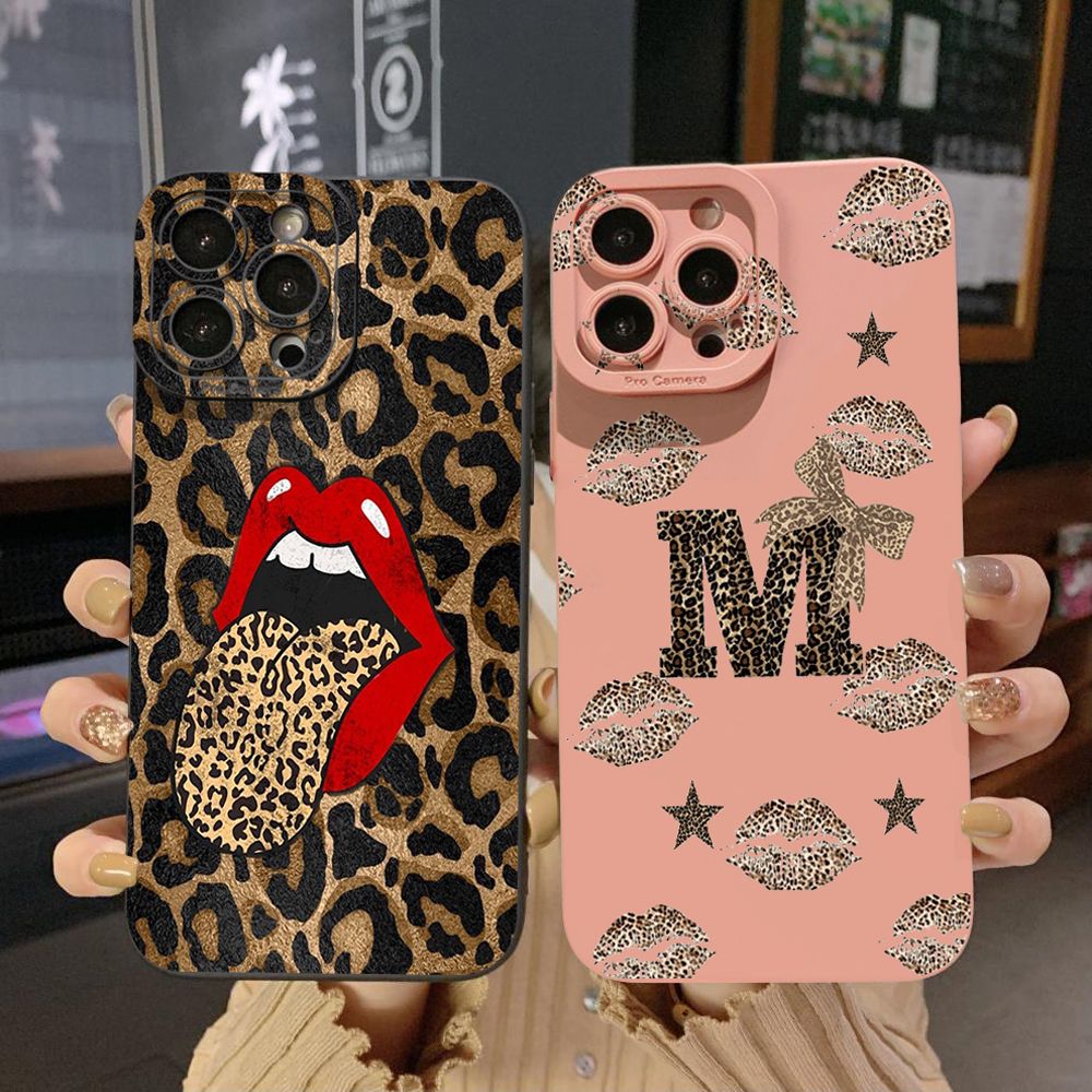 For iPhone 16 Pro Max 14 Plus 13 Pro Max 12 11 XR 8 7 SE 2022 XS Max Hot Leopard Mouth Full Protective Case Anti Drop Cover