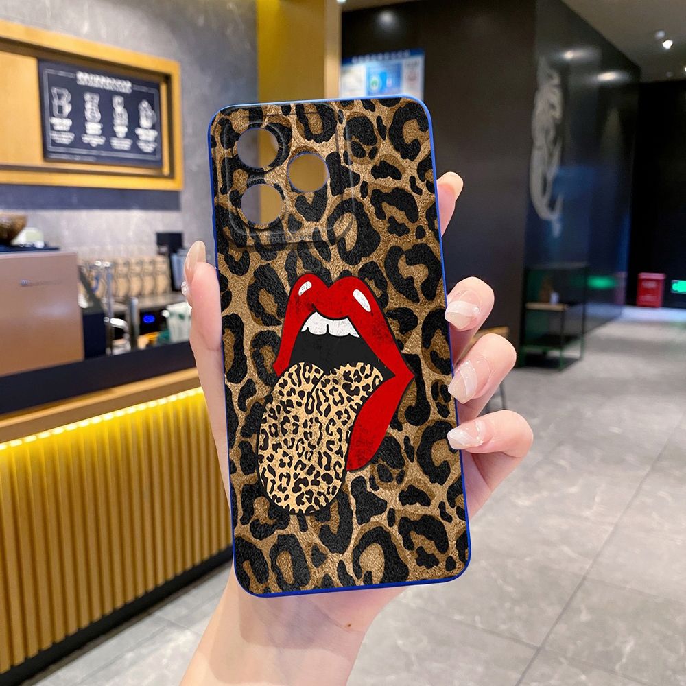 For Realme C61 C63 C65 C67 C53 C51 Note 50 60 C21 C33 C30 C35 C11 2021 C12 C15 C21Y C25Y Realme 12 13 Hot Leopard Mouth Full Protective Case Anti Drop Cover