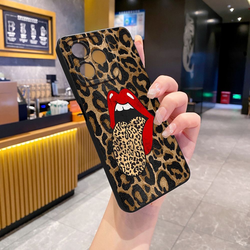 For Realme C61 C63 C65 C67 C53 C51 Note 50 60 C21 C33 C30 C35 C11 2021 C12 C15 C21Y C25Y Realme 12 13 Hot Leopard Mouth Full Protective Case Anti Drop Cover