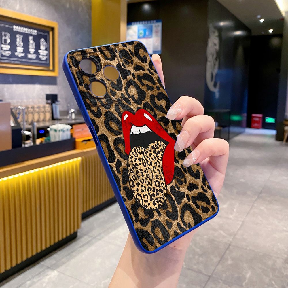 For Realme C61 C63 C65 C67 C53 C51 Note 50 60 C21 C33 C30 C35 C11 2021 C12 C15 C21Y C25Y Realme 12 13 Hot Leopard Mouth Full Protective Case Anti Drop Cover