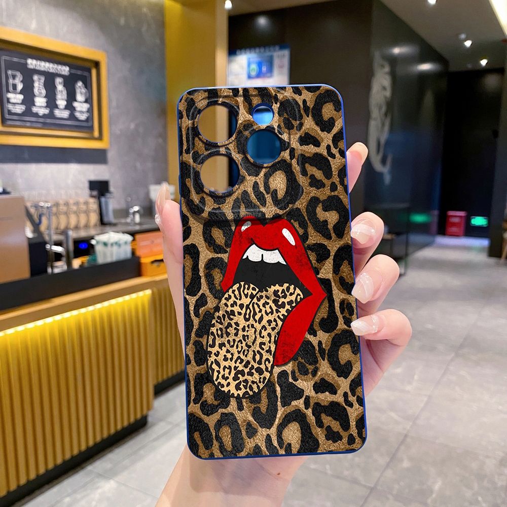 For Infinix Hot 50i 40i 40 Pro Note 12 G96 30 Hot 20 Play 12i 30i 20i 10S 11 Play 11S 10i Smart 8 9 5 Hot Leopard Mouth Full Protective Case Anti Drop Cover