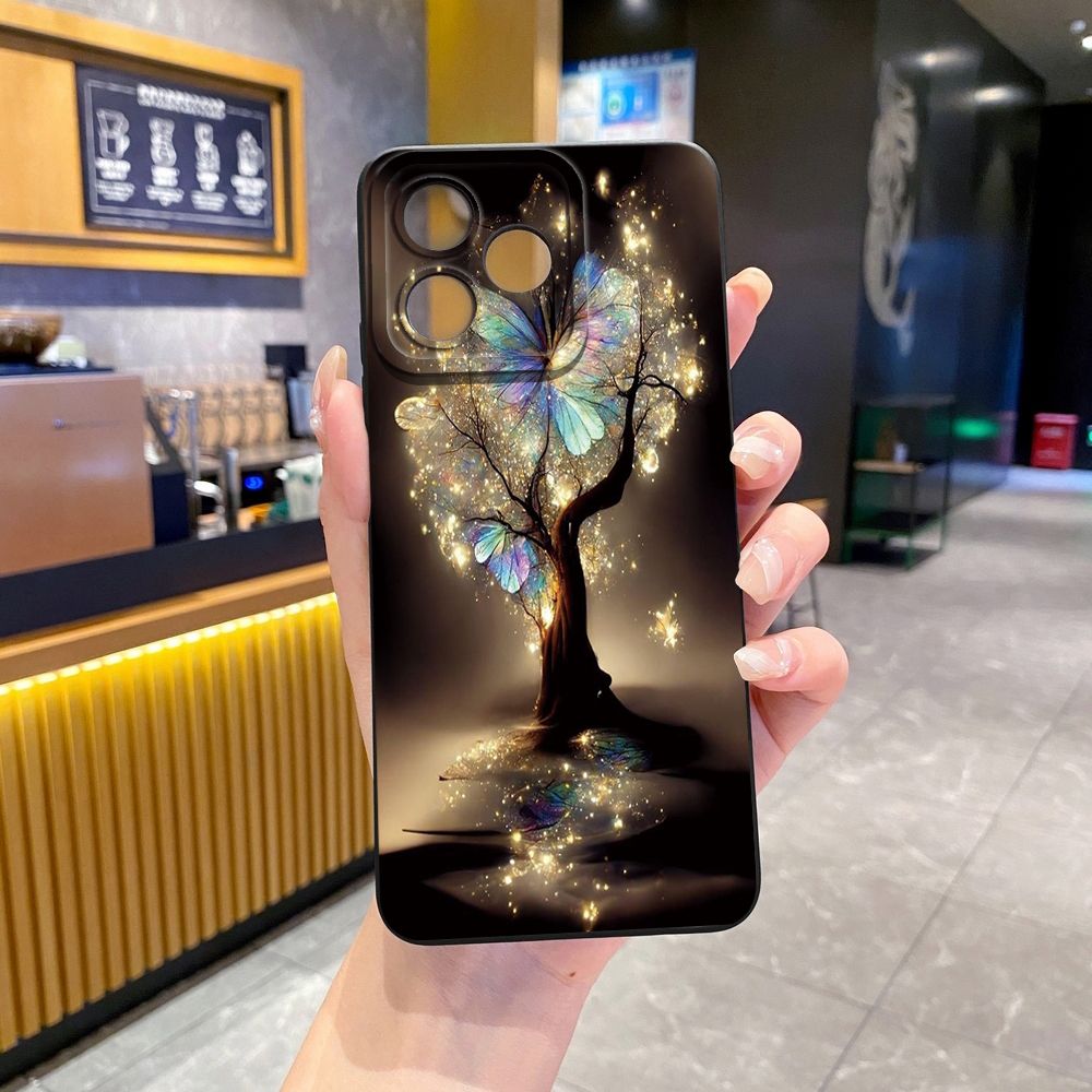 For Realme C61 C63 C65 C67 C53 C51 Note 50 60 C21 C33 C30 C35 C11 2021 C12 C15 C21Y C25Y Realme 12 13 Crystal Butterfly Full Protective Case Anti Drop Cover
