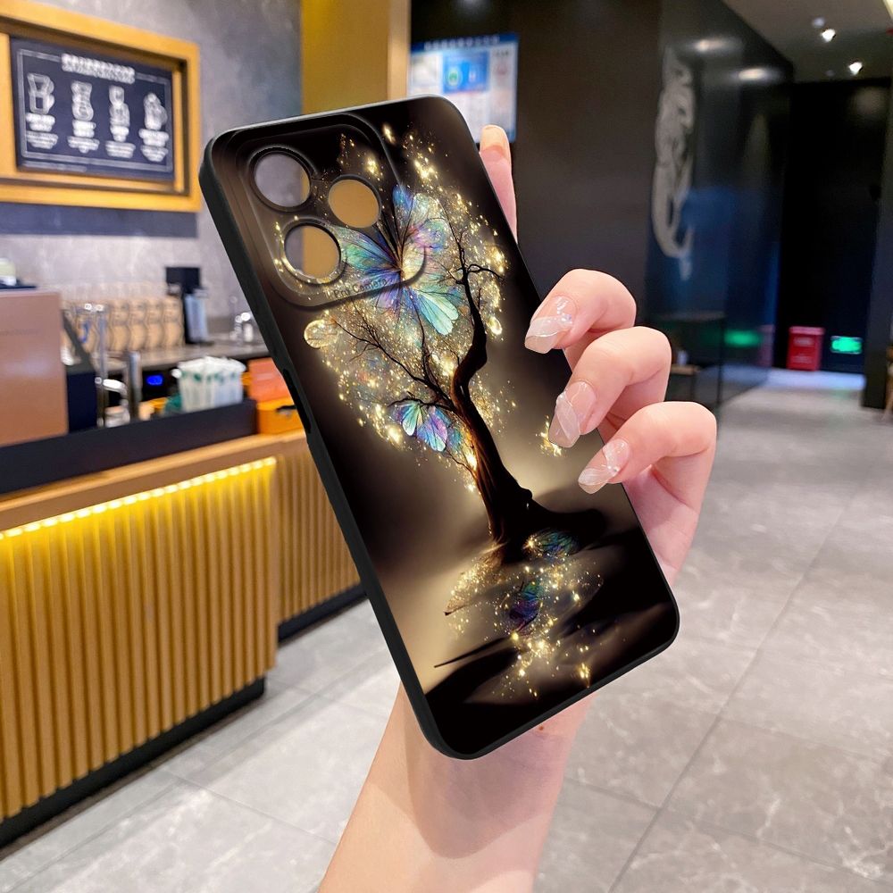 For Realme C61 C63 C65 C67 C53 C51 Note 50 60 C21 C33 C30 C35 C11 2021 C12 C15 C21Y C25Y Realme 12 13 Crystal Butterfly Full Protective Case Anti Drop Cover