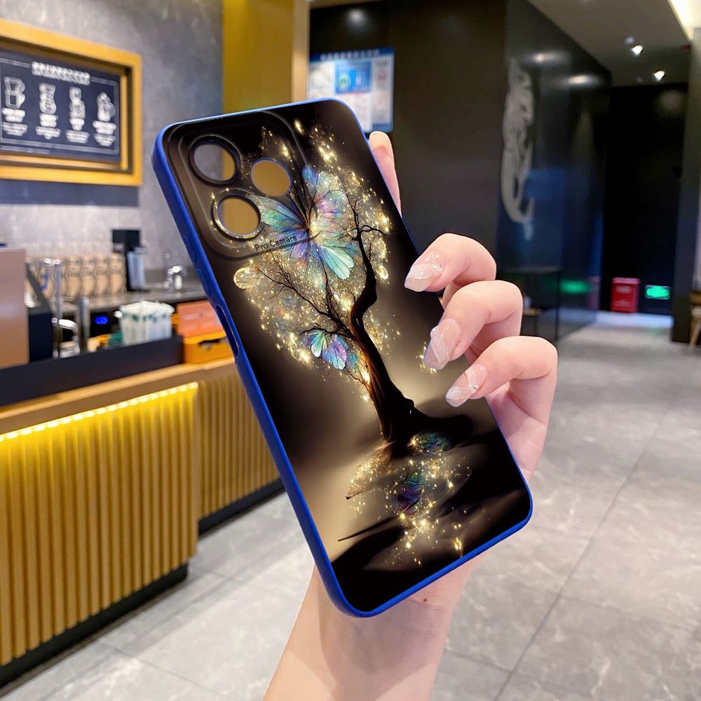 For Realme C61 C63 C65 C67 C53 C51 Note 50 60 C21 C33 C30 C35 C11 2021 C12 C15 C21Y C25Y Realme 12 13 Crystal Butterfly Full Protective Case Anti Drop Cover