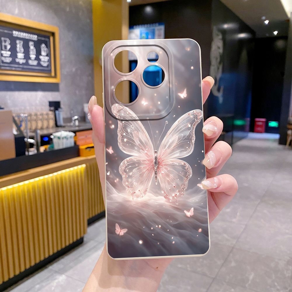 For Infinix Hot 50i 40i 40 Pro Note 12 G96 30 Hot 20 Play 12i 30i 20i 10S 11 Play 11S 10i Smart 8 9 5 Crystal Butterfly Full Protective Case Anti Drop Cover