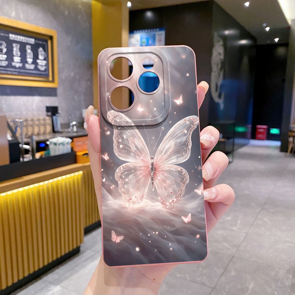For Infinix Hot 50i 40i 40 Pro Note 12 G96 30 Hot 20 Play 12i 30i 20i 10S 11 Play 11S 10i Smart 8 9 5 Crystal Butterfly Full Protective Case Anti Drop Cover