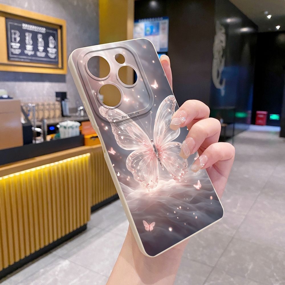 For Infinix Hot 50i 40i 40 Pro Note 12 G96 30 Hot 20 Play 12i 30i 20i 10S 11 Play 11S 10i Smart 8 9 5 Crystal Butterfly Full Protective Case Anti Drop Cover