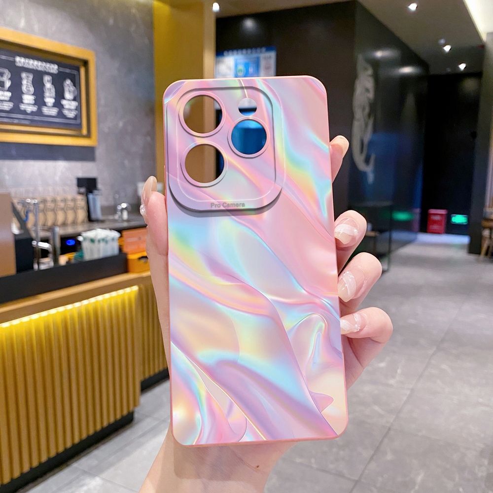 For Infinix Hot 50i 40i 40 Pro Note 12 G96 30 Hot 20 Play 12i 30i 20i 10S 11 Play 11S 10i Smart 8 9 5 Pink Golden Aurora Full Protective Case Anti Drop Cover