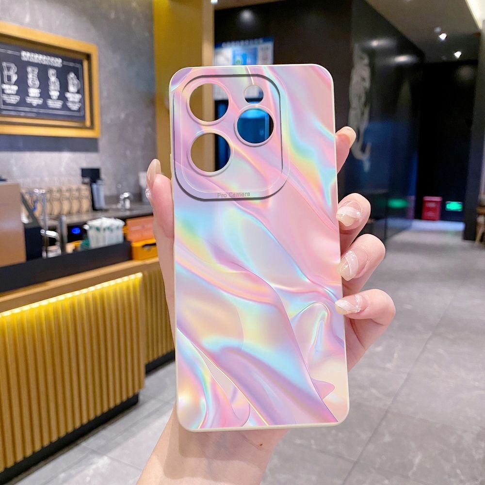 For Infinix Hot 50i 40i 40 Pro Note 12 G96 30 Hot 20 Play 12i 30i 20i 10S 11 Play 11S 10i Smart 8 9 5 Pink Golden Aurora Full Protective Case Anti Drop Cover