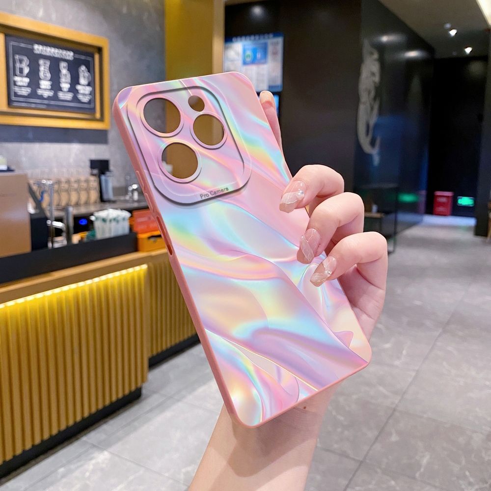 For Infinix Hot 50i 40i 40 Pro Note 12 G96 30 Hot 20 Play 12i 30i 20i 10S 11 Play 11S 10i Smart 8 9 5 Pink Golden Aurora Full Protective Case Anti Drop Cover